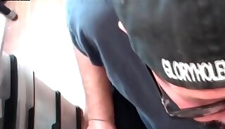Gloryhole bottom BJ gaydaddy gets banged after dickblowing