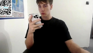 Young Russian Stroking Uncut Dick