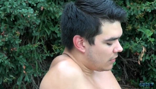 Grandpa sucked by pool and fucked on bed