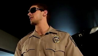 Teen perp riding on the long cock of the law bareback