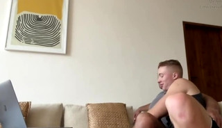 Russian man having sex with boyfriend without using a condom.