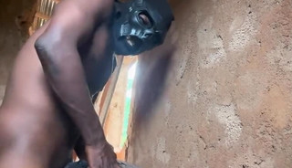Warrior leave the battlefield & get to uncompleted building & made special masturbator & cumshot