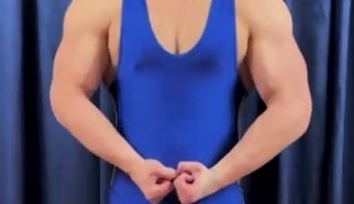 Hunk in a blue singlet
