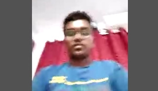 Nerdy tamil twink creams on thigh