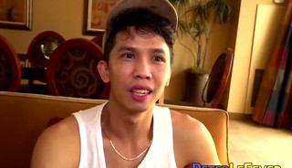Filipino jock Levy Foxx tries out a small sided dildo first than goes for the big one