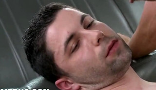 BAITBUS - Angelo Kristian Finds A Man Sucking His Dick And He's Not Pleased