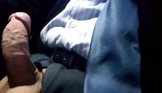 Jerking off on the bus. Big cum shot. Suit