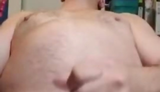 Chubby Daddy Sounding and Jerking His Dick