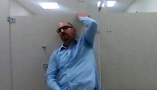 Jerking in a public restroom