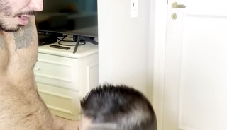hot daddy sucking brazilian  thick cock