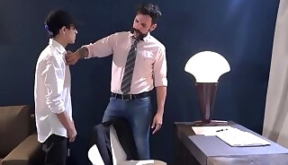 Geeky Latin twink breeded by professor until cumshot