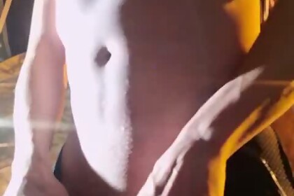 Erotic femboy in lifting glutes leggins