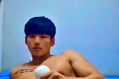 Korean MUSCULAR HUNK solo Fleshlight fuck